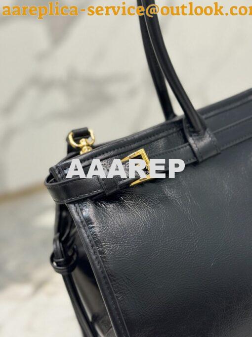 Replica Prada Large leather shoulder bag 1BA433 Black 7