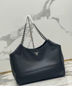 Replica Prada Vintage Calfskin Hobo Shoulder Chain Bag 1BA638 2