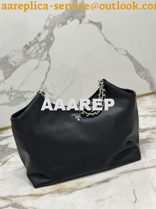 Replica Prada Vintage Calfskin Hobo Shoulder Chain Bag 1BA638 3