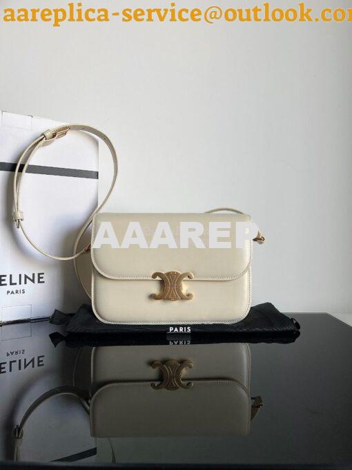 Replica Celine Triomphe Bag Shiny Calfskin Ivory 4