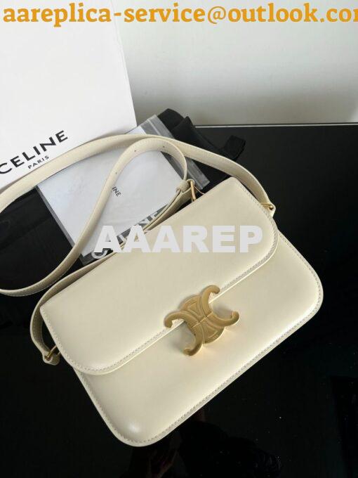 Replica Celine Triomphe Bag Shiny Calfskin Ivory 6