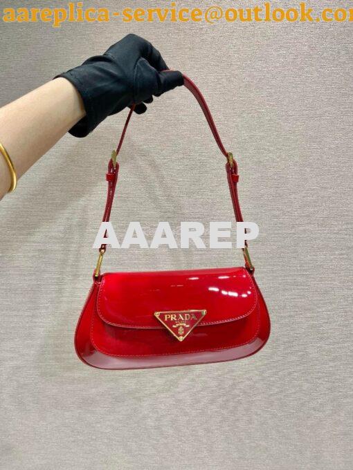 Replica Prada Brushed leather shoulder bag 1BD345 Red 11