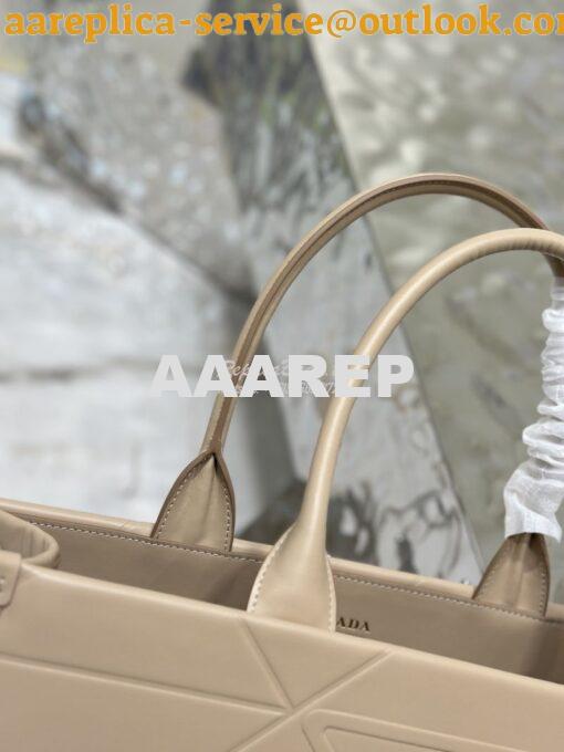 Replica Prada Large Leather Symbole Bag With Topstitching 1BA377 Sand 8