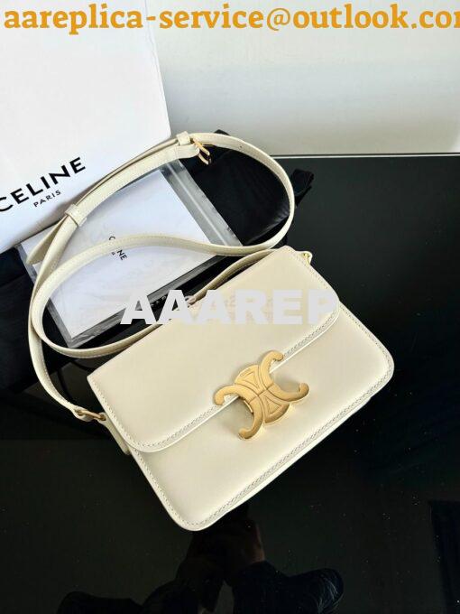 Replica Celine Triomphe Bag Shiny Calfskin Ivory 22