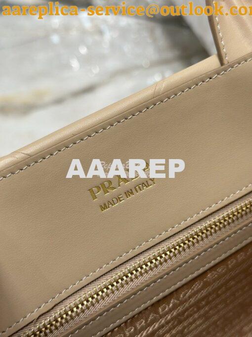 Replica Prada Large Leather Symbole Bag With Topstitching 1BA377 Sand 10