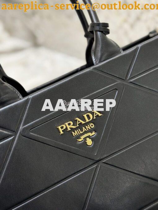 Replica Prada Medium Leather Symbole Bag With Topstitching 1BA378 Blac 5