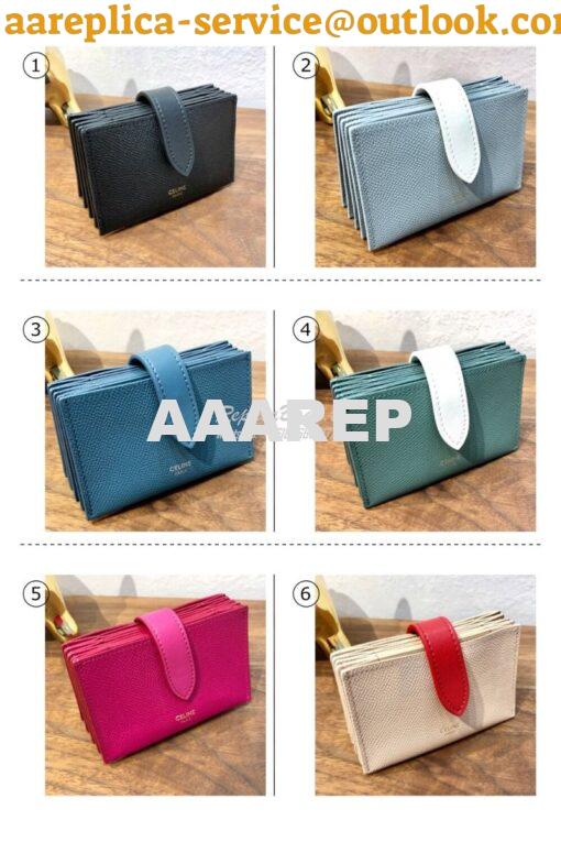 Replica Celine Accordeon Card Holder In Grained Calfskin 10B693