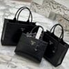 Replica Prada Medium Leather Symbole Bag With Topstitching 1BA378 Blac 13