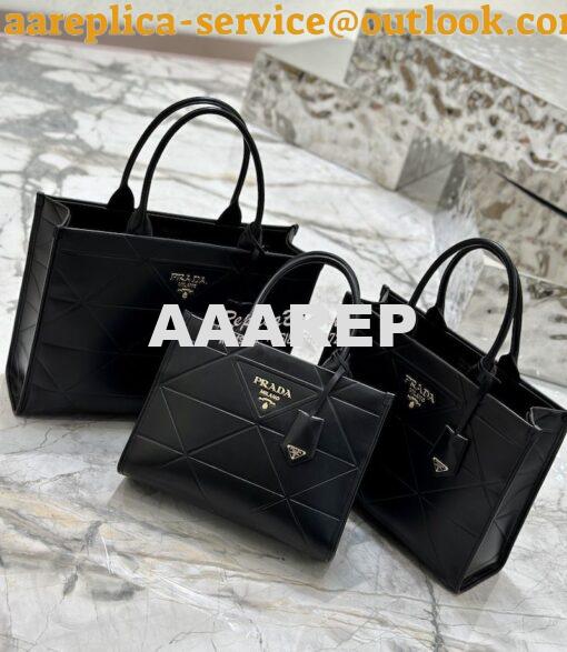 Replica Prada Small Leather Symbole Bag With Topstitching 1BA379 Black