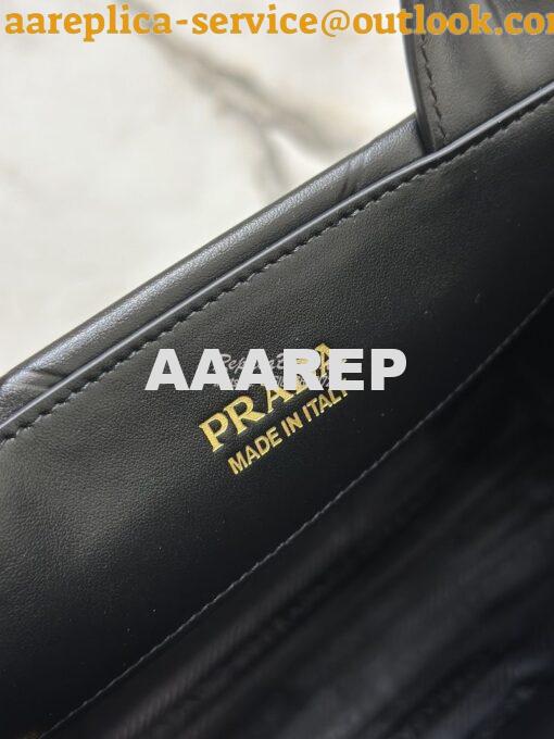 Replica Prada Small Leather Symbole Bag With Topstitching 1BA379 Black 11