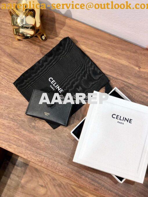 Replica Celine Accordeon Card Holder In Grained Calfskin 10B693 20