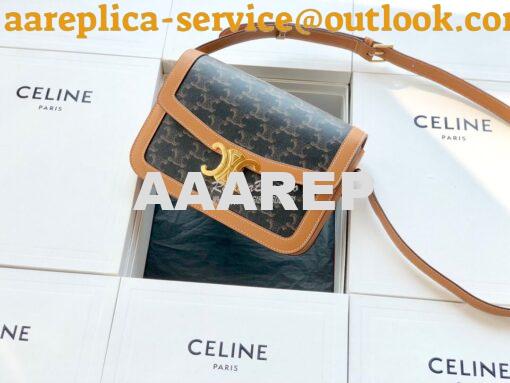 Replica Celine Triomphe Bag in Triomphe Canvas And Calfskin 5