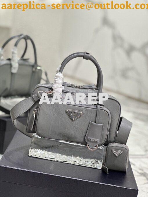 Replica Prada Antique Nappa Leather Multi-pocket Top-handle Bag 1BB099 4