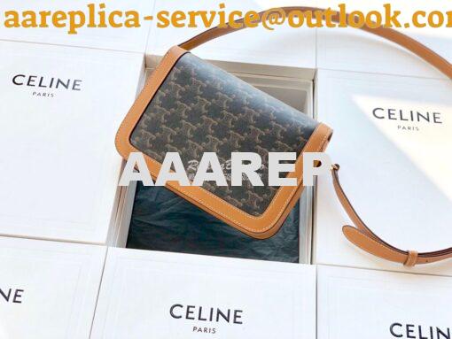 Replica Celine Triomphe Bag in Triomphe Canvas And Calfskin 6