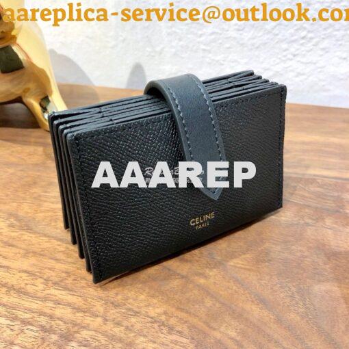 Replica Celine Accordeon Card Holder In Grained Calfskin 10B693 22