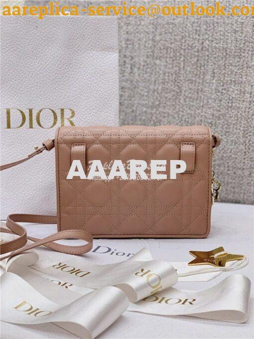 Replica Dior Lady Dior Pouch Lambskin Cannage S0855 Nude 2