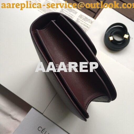 Replica Celine Classic Box Bag in Calfskin with Cork Effect Maroon 4