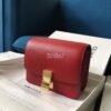 Replica Celine Classic Box Bag in Calfskin with Cork Effect Maroon 17