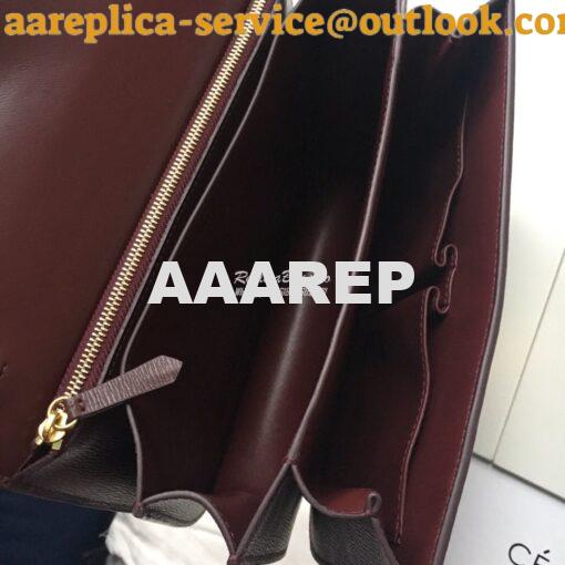 Replica Celine Classic Box Bag in Calfskin with Cork Effect Maroon 7