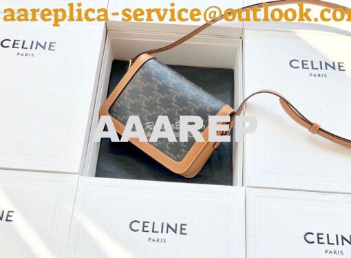 Replica Celine Triomphe Bag in Triomphe Canvas And Calfskin 19