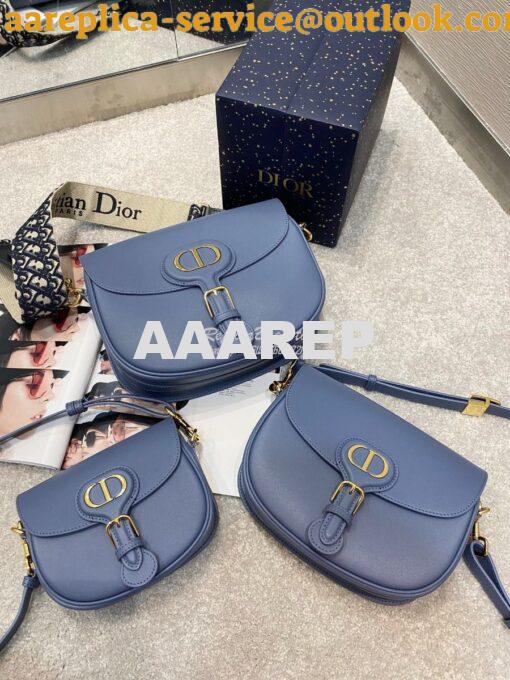 Replica Dior Bobby Bag in Denim Blue Box Calfskin M9319U