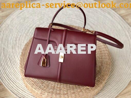 Replica Celine 16 Bag In Satinated Calfskin 187373 2 Sizes Light Burgu