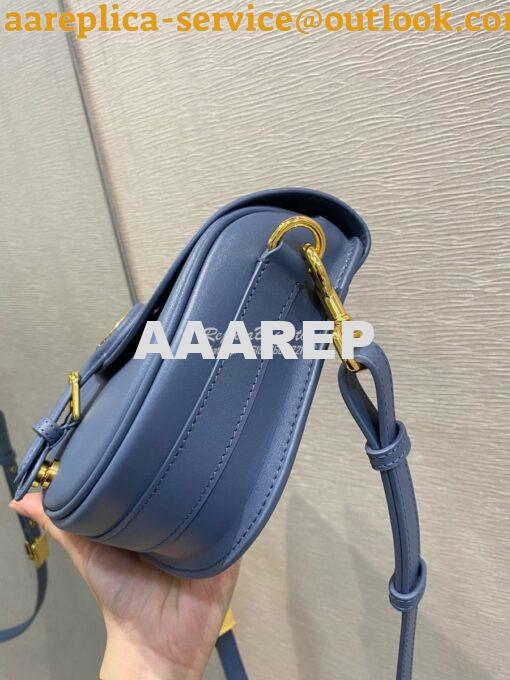 Replica Dior Bobby Bag in Denim Blue Box Calfskin M9319U 6