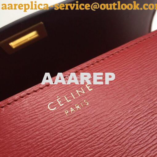 Replica Celine Classic Box Bag in Calfskin with Cork Effect Red 12