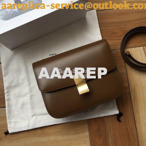 Replica Celine Classic Box Bag in Smooth Calfskin Camel