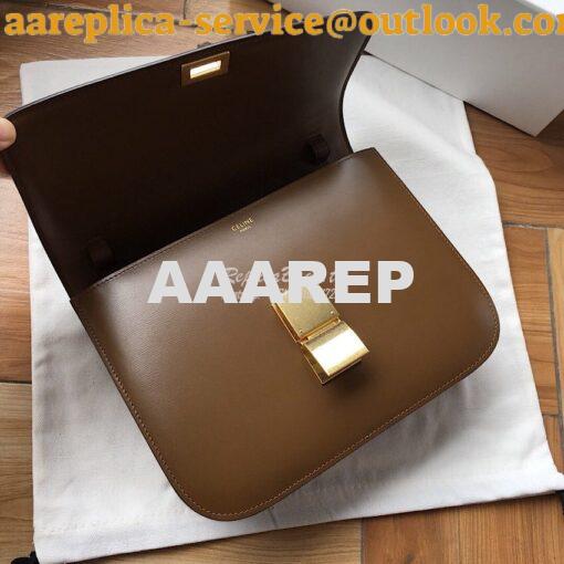 Replica Celine Classic Box Bag in Smooth Calfskin Camel 4