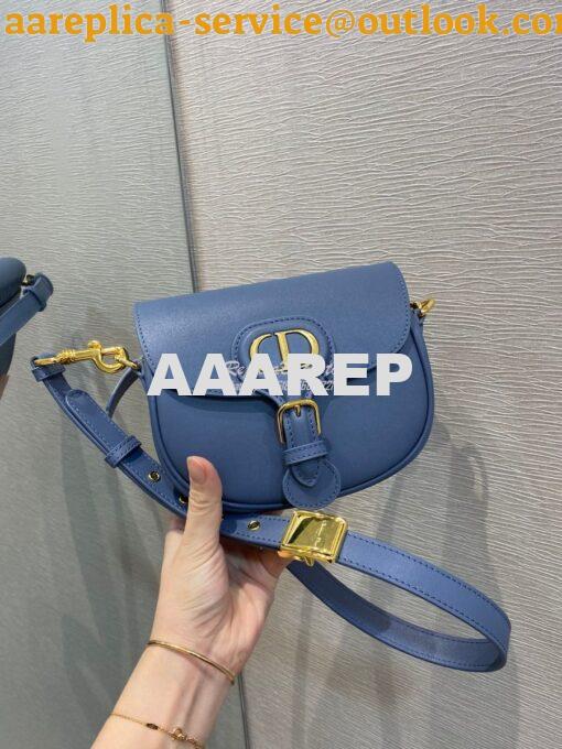 Replica Dior Bobby Bag in Denim Blue Box Calfskin M9319U 15