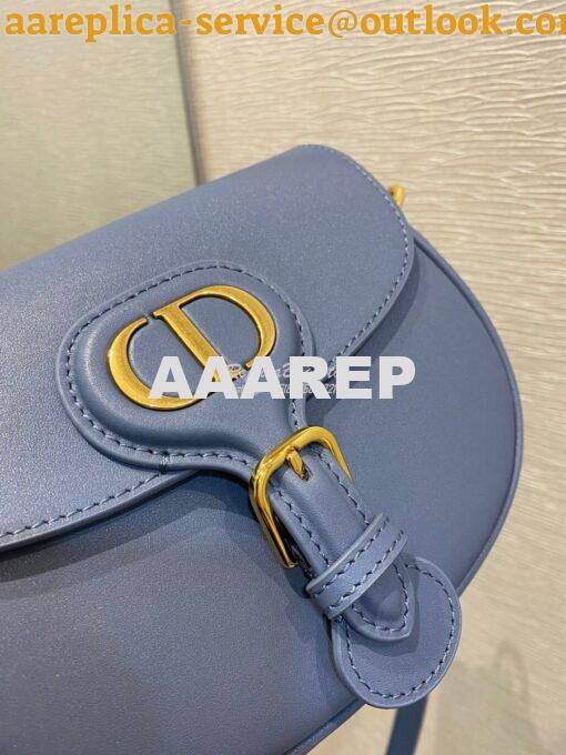 Replica Dior Bobby Bag in Denim Blue Box Calfskin M9319U 16