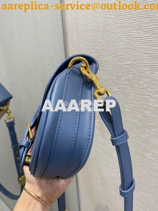 Replica Dior Bobby Bag in Denim Blue Box Calfskin M9319U 17