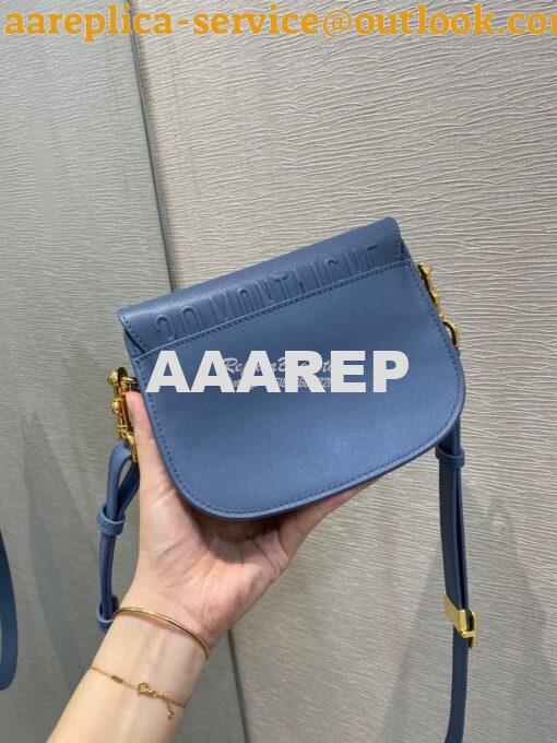 Replica Dior Bobby Bag in Denim Blue Box Calfskin M9319U 20