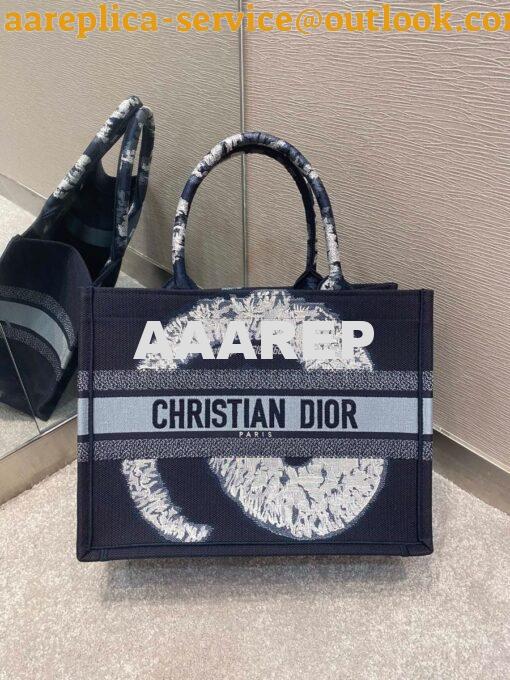 Replica Dior Book Tote bag Embroidered Canvas with Blue Multicolour Ti 12