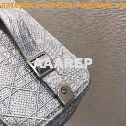 Replica Dior Travel Vanity Bag Light Gray Cannage Embroidery S5417 4