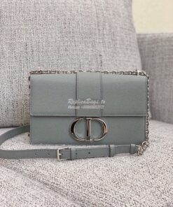 Replica Dior 30 Montaigne Grained Calfskin Bag with Silver Chain M9208