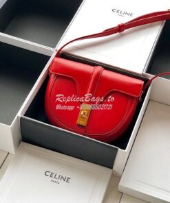 Replica Celine Small Besace 16 Bag in Natural Calfskin 188013 Red