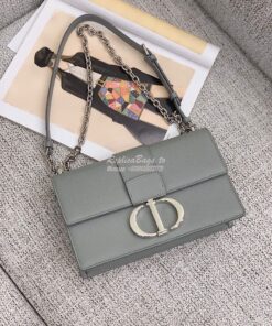 Replica Dior 30 Montaigne Grained Calfskin Bag with Silver Chain M9208 2