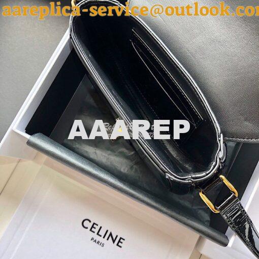 Replica Celine Small Besace 16 Bag in Patent Calfskin 188013 Black 8