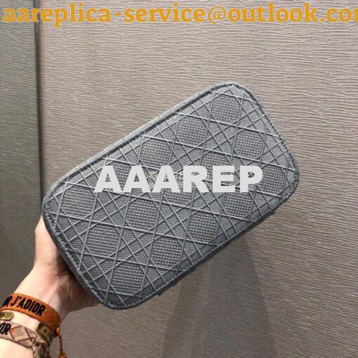 Replica Dior Travel Vanity Bag Light Gray Cannage Embroidery S5417 16