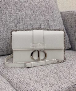 Replica Dior 30 Montaigne Grained Calfskin Bag with Silver Chain M9208