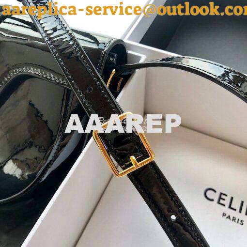 Replica Celine Small Besace 16 Bag in Patent Calfskin 188013 Black 10