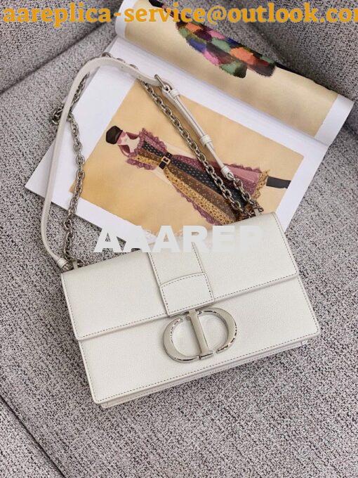 Replica Dior 30 Montaigne Grained Calfskin Bag with Silver Chain M9208 2