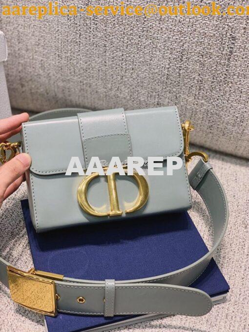 Replica Dior 30 Montaigne Lambskin Box Bag M9204 in Stone Grey