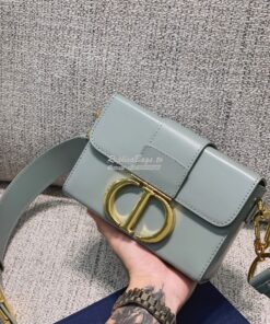 Replica Dior 30 Montaigne Lambskin Box Bag M9204 in Stone Grey 2