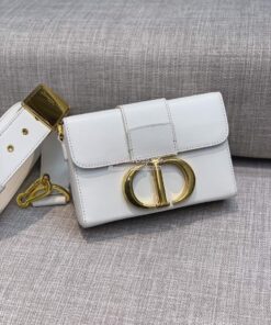 Replica Dior 30 Montaigne Lambskin Box Bag M9204 in White