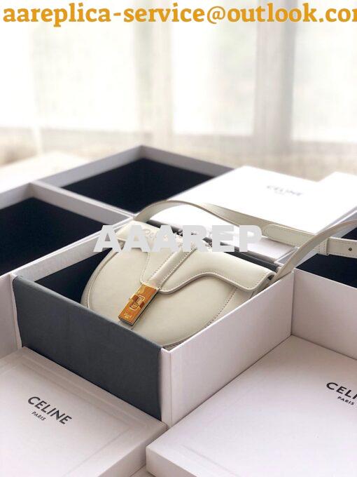 Replica Celine Small Besace 16 Bag in Natural Calfskin 188013 White 10