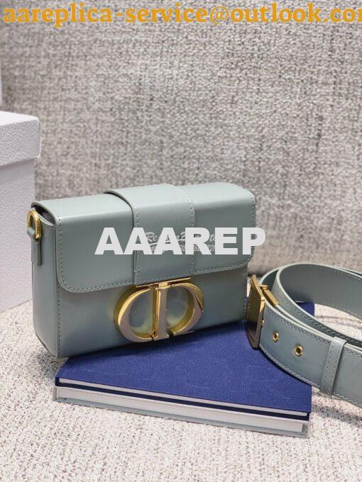 Replica Dior 30 Montaigne Lambskin Box Bag M9204 in Stone Grey 5