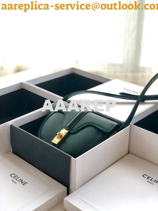 Replica Celine Small Besace 16 Bag in Natural Calfskin 188013 Green 9